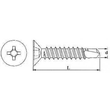 category DIN 7504 P Винт самопробивен с фрезенкова глава неръждаем А2 blueprint thumb
