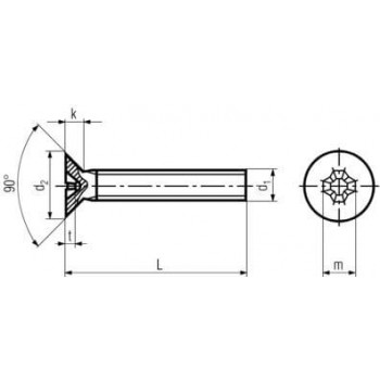 category DIN 965 Винт с конусна глава Zn blueprint thumb