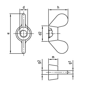 category DIN 315 A2 Гайка крилчaта неръждаема с широки уши blueprint thumb
