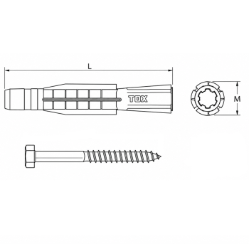 category Дюбел TOX TRI ORIGINAL с винт шестостенна глава blueprint thumb