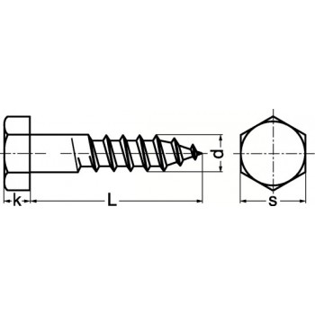category DIN 571 Винт за дърво с шестостенна глава Zn blueprint thumb