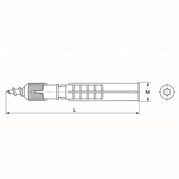 category Дюбел TOX Apollo с метален връх комплект с винт TORX blueprint thumb