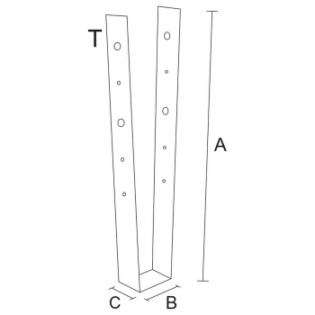 category Държач за греда, U - образен, ЧЕРЕН blueprint thumb