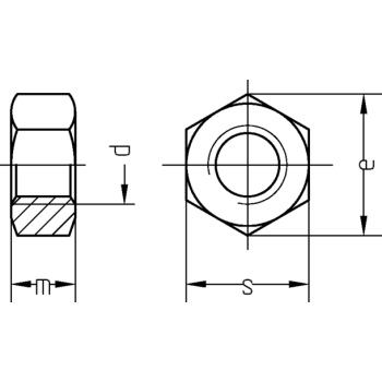 category DIN 934 Гайка шестостенна с лява резба к 8.8 Zn blueprint thumb