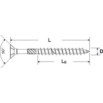 category Винт за дърво fischer Power fast - частична винтова линия, самоврязваща се глава, PZ задвижване, неръждаем (А2) blueprint thumb