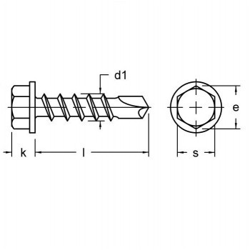 category DIN 7504 К Винтове самопробивни с шестограмна глава с шайба неръждаеми А2 blueprint thumb