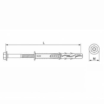 category Фасаден рамков дюбел с винт шестостен R-FF1-N-K Rawlplug blueprint thumb