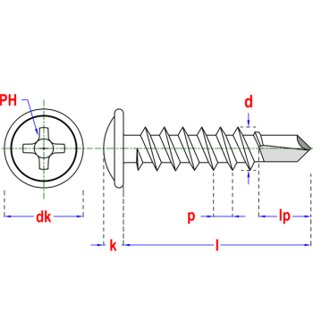 category Винт с широка периферия самопробивен RAL7016 - Копче blueprint thumb