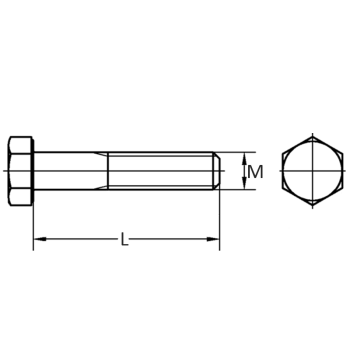 category DIN931 Болт с шестостенна глава и частична резба неръждаем A2 blueprint thumb