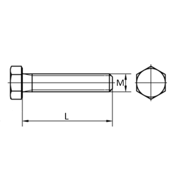 category DIN 933 Болт с шестостенна глава и цяла резба 6,8 Zn blueprint thumb