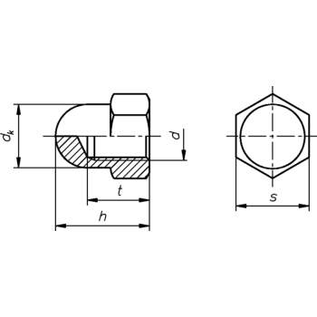 category DIN 1587 Гайка глуха к 8.8 Zn blueprint thumb