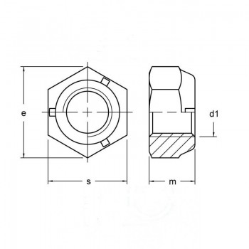 category DIN 980 Гайка самоосигурителна к 8.8 Zn blueprint thumb