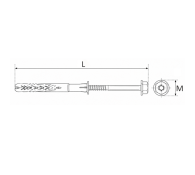 схема на  продукт Дюбел с винт шестостенна глава TORX FISCHER SXRL 10 x 120 FUS thumb