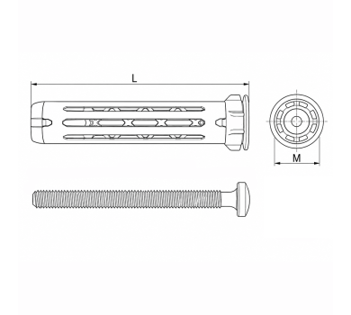 схема на  продукт Дюбел за кухини DuoHM fischer М6x55 thumb