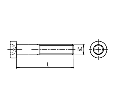 схема на  продукт Болт DIN 7984 Zn 8.8 M12 x 45 (20 бр.) thumb