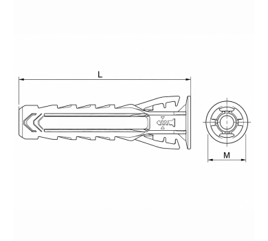 схема на  продукт Дюбел усилен fischer SX PLUS Ø 8 x 65 thumb