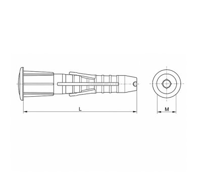 схема на  продукт Дюбел универсален полипропилен UH-L М10х61 (50 бр.) thumb