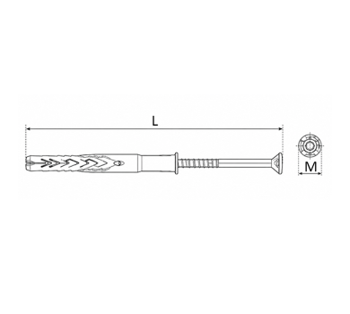 схема на  продукт Дюбел с винт фрезенгова глава TORX FISCHER SXRL Т SXRL 10 x 200 Т thumb