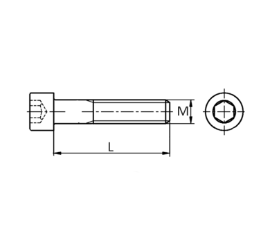 схема на  продукт Болт DIN 912 A2 70 M 2 x 6 thumb