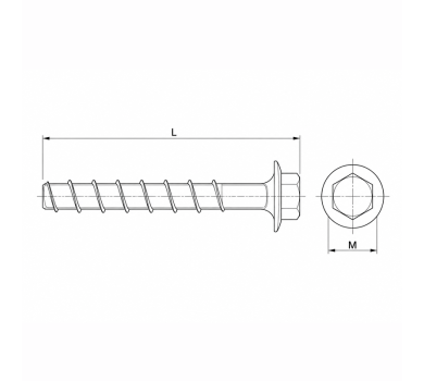 схема на  продукт Винт за бетон Fischer UltraCut FBS II 6 x 60/5 US thumb