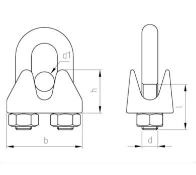 схема на  продукт Скоба за въже DIN 741 A4 - Ф 19 thumb