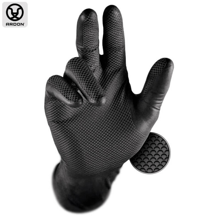 krepezhgroup product Еднократни нитрилни ръкавици GRIPPAZ® 246, черни, 50 бр., размер 11/2XL image