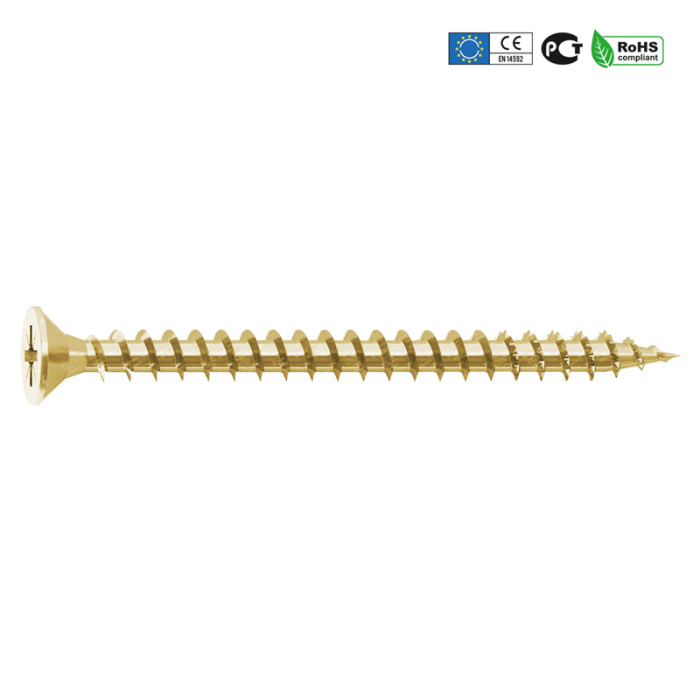 krepezhgroup product Винт дърво жълт цинк Ambrovit Cr3 3μm /500бр./ image