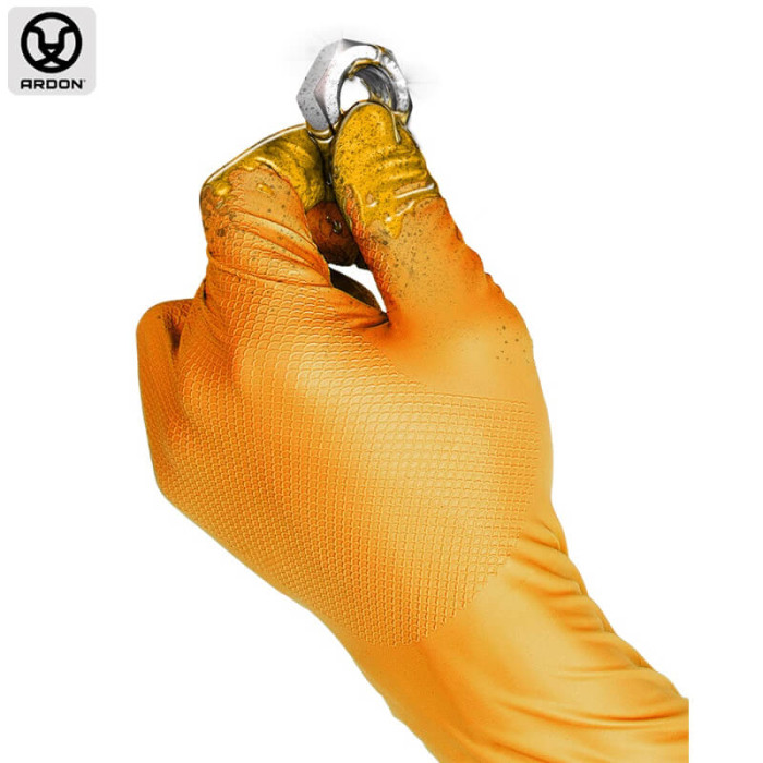 krepezhgroup product Еднократни нитрилни ръкавици GRIPPAZ® 246, оранжеви, 50 бр., размер 9/L image