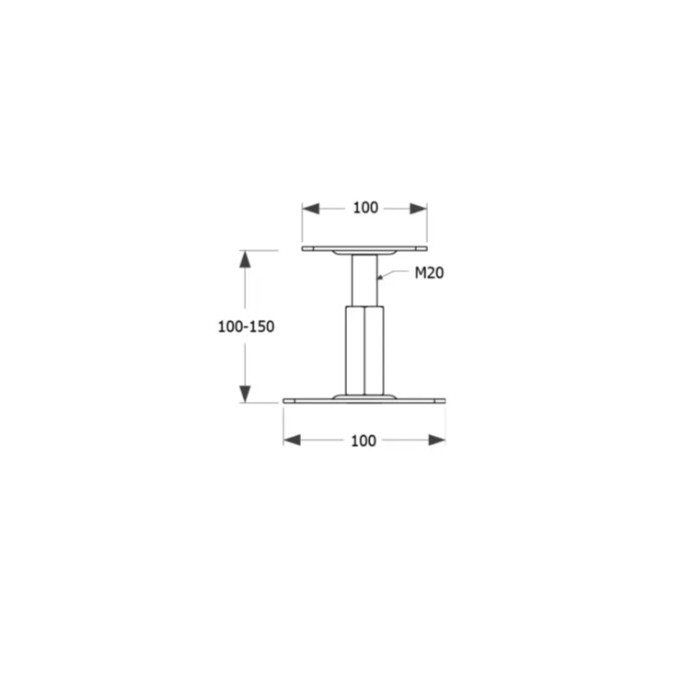 krepezhgroup product Регулируема подпора за греда PR KTL 100x100x100-150x3,0 image