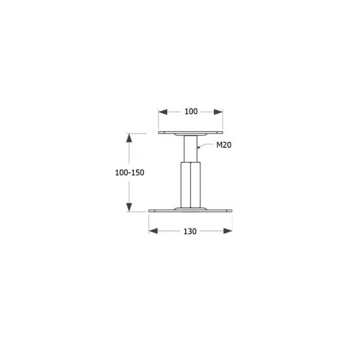 krepezhgroup product Регулируема подпора за греда PR KTL 100x130x100x3,0 image