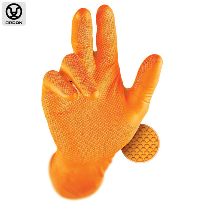 krepezhgroup product Еднократни нитрилни ръкавици GRIPPAZ® 246, оранжеви, 50 бр., размер 9/L image