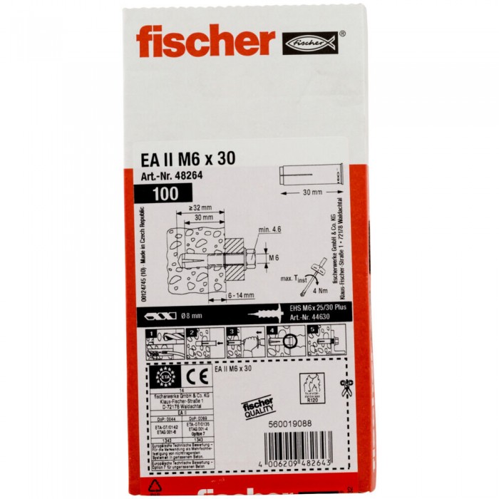 krepezhgroup product Набивен анкер fischer ЕА II  - сертифициран, поцинкован (ZN) EA II M10 GVZ image