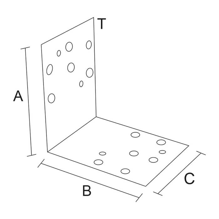 krepezhgroup product Планка ъглова подсилена равнораменна, ЧЕРНА (10 бр.) image