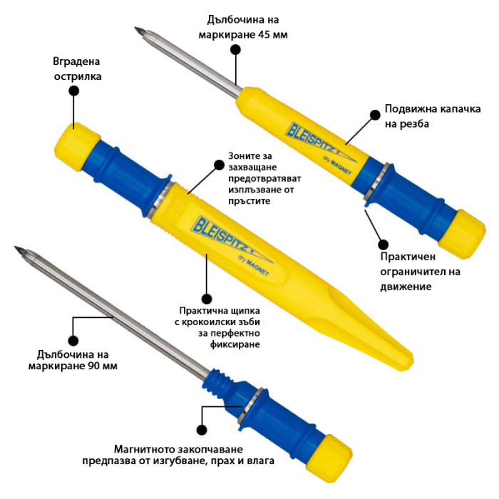 krepezhgroup product Bleispitz Механичен молив за дълбоки отвори Dry MAGNET image